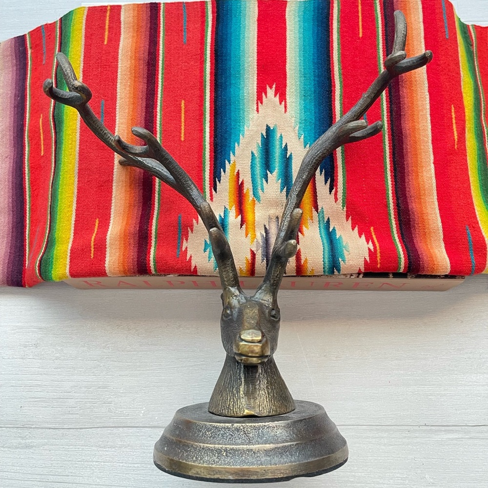 COST PLUS WORLD MARKET 2013 Deer Head Decor Candle Jewelry Holder Sculpture